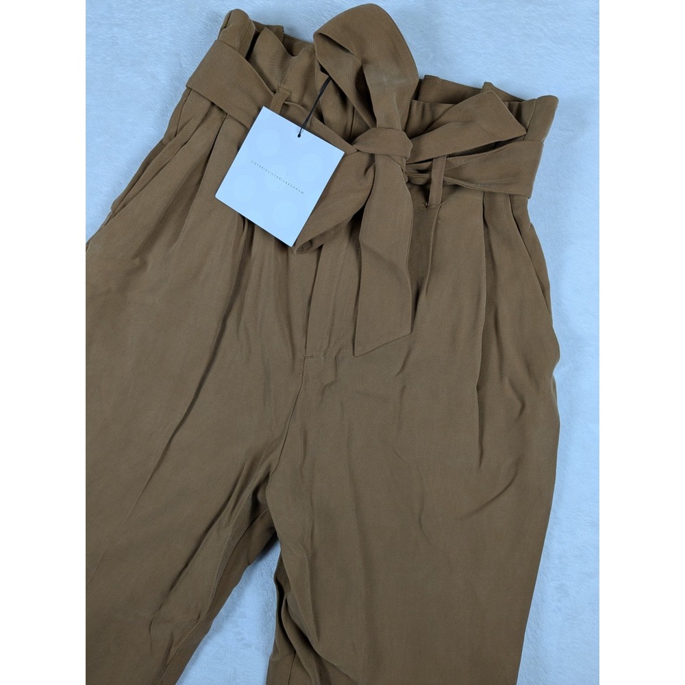 NWOT Victoria BECKHAM Belted Fluid Twill Tapered Pants Size 2 24x26 READ